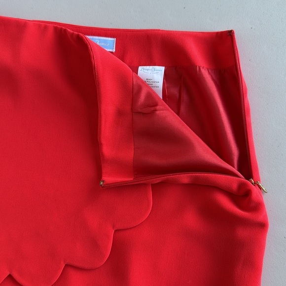 Draper James Coral Pink Scallop Hem Mini Skirt Cocktail - Picture 6 of 15